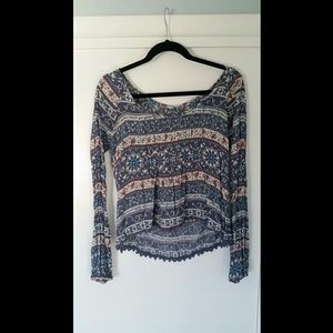 🍁SALE Bohemian long sleeve crop top